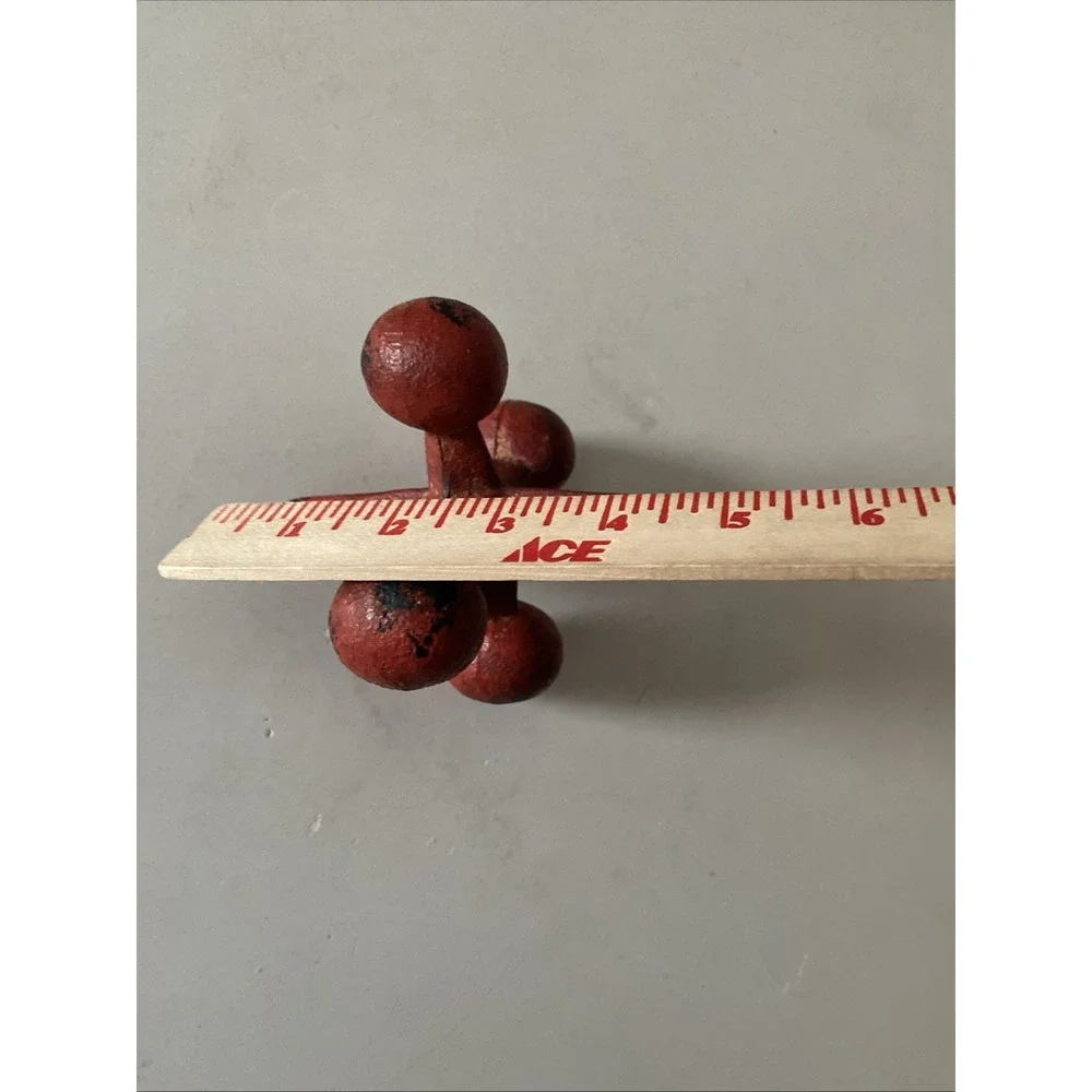 Cast Iron Red Jack Bookend Doorstop Heavy Duty Distressed Rusted Finish 5.5 in